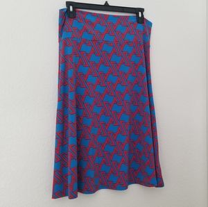 Lularoe Azure Red Blue Skirt